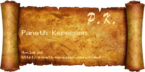 Paneth Kerecsen névjegykártya
